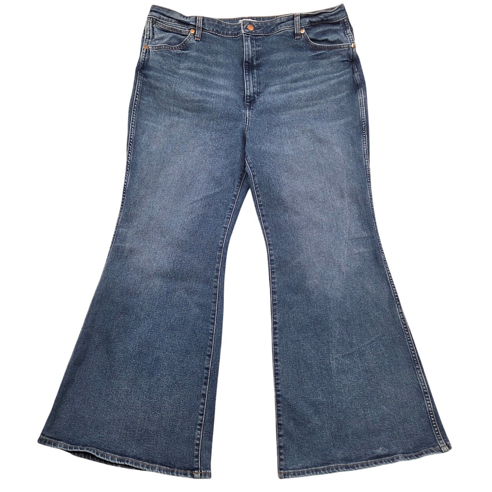 Wrangler Wanderer 622 High Rise Flare Jeans Medium Wash Womens 34 (38x30)